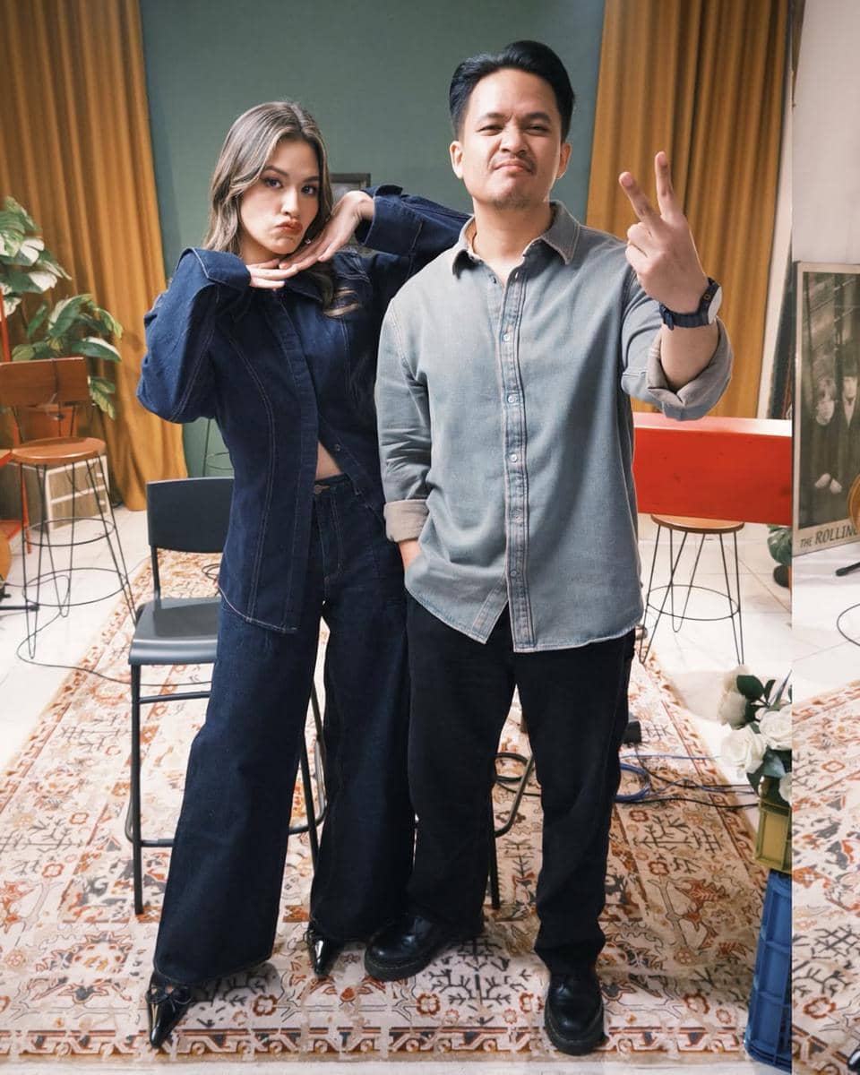 inspirasi outfit one set ala Raisa Andriana