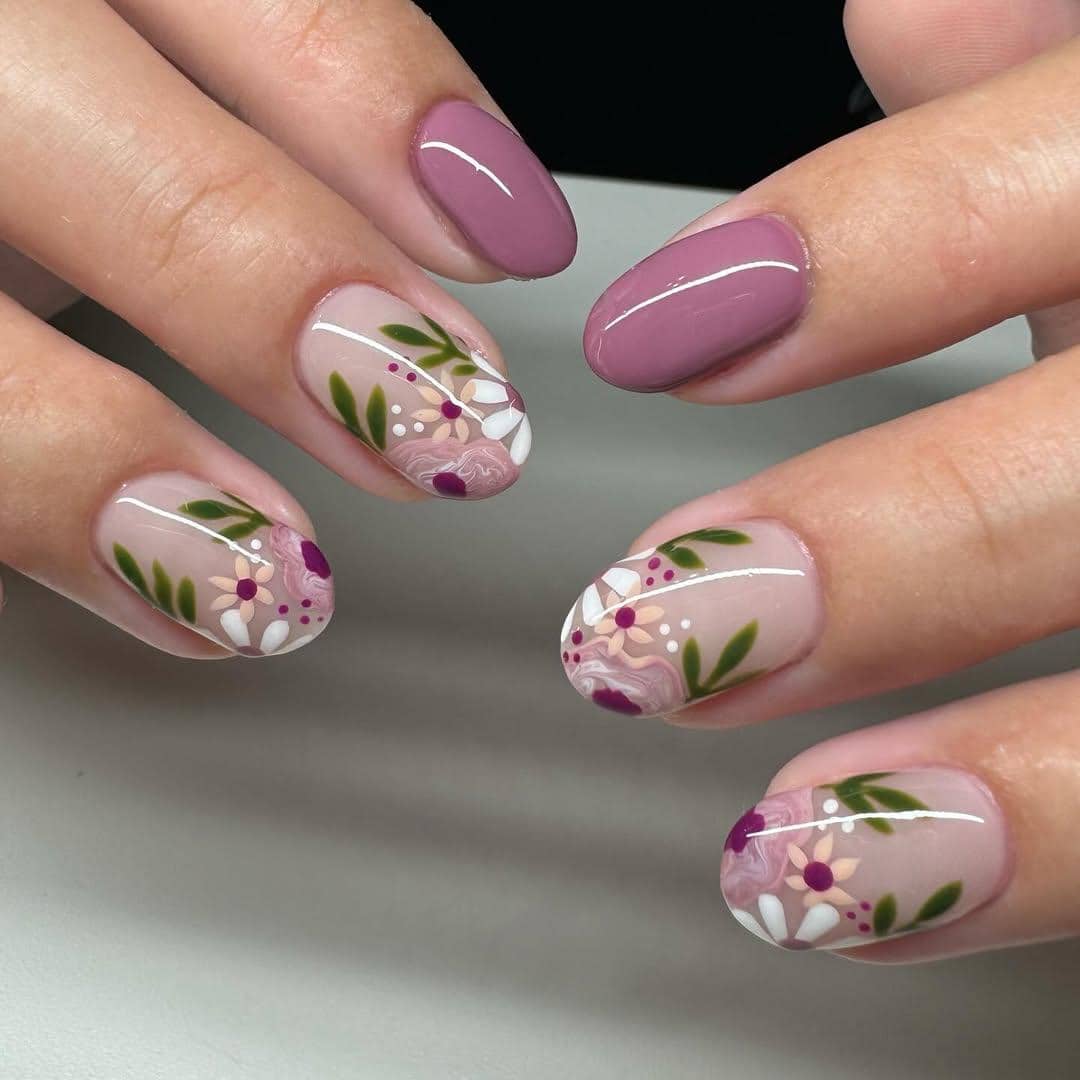 inspirasi nail art nuansa mauve 