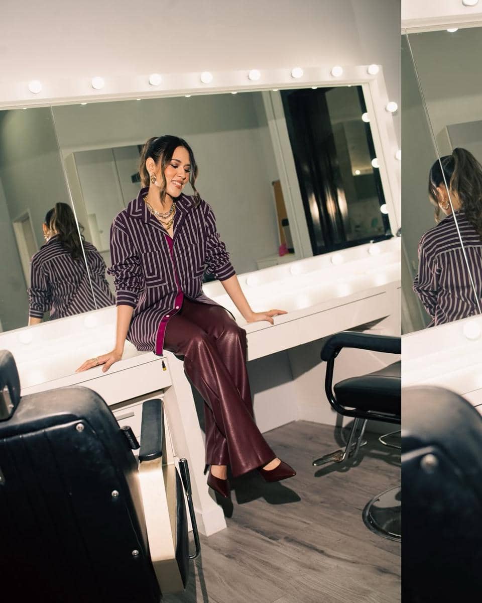 inspirasi outfit one set ala Raisa Andriana