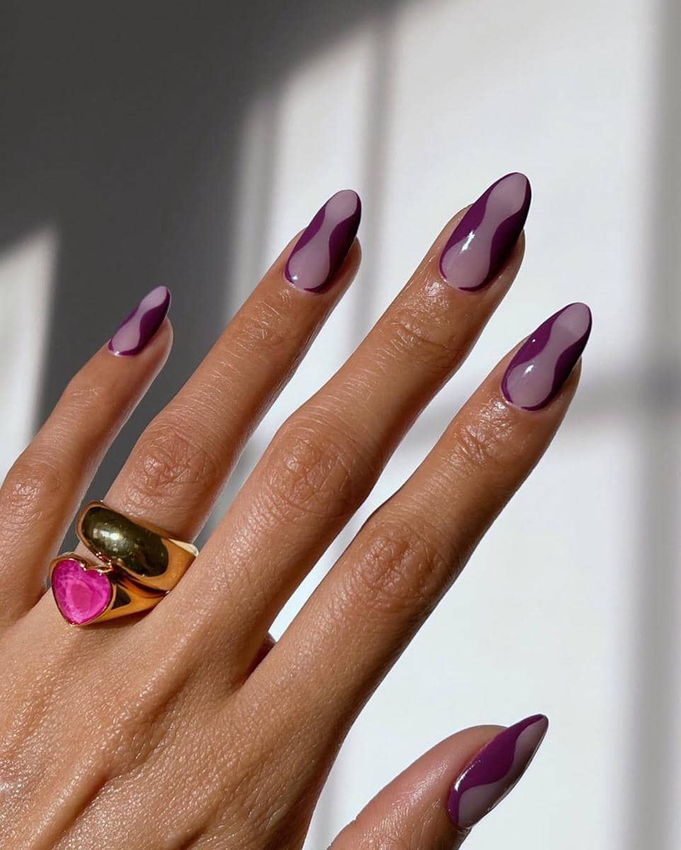 nail art nuansa mauve