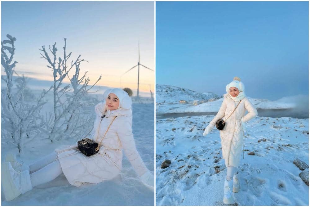 Ria Ricis menikmati suhu -40 derajat celsius di Teriberka.
