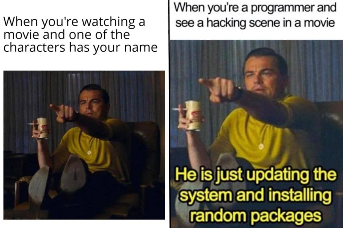 kolase meme Leonardo DiCaprio ngeh sesuatu saat nonton film