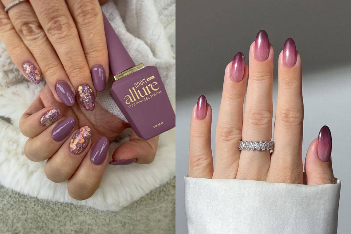 nail art nuansa mauve