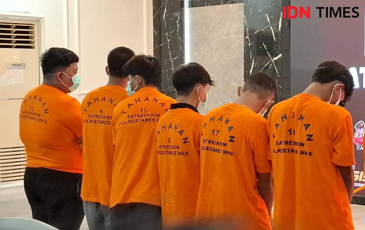 Enam pelaku pengeroyokan hingga tewaskan warga Gowa, Muh Fiqri Syahrul (19) saat malam tahun baru ditetapkan tersangka. IDN Times/Darsil Yahya