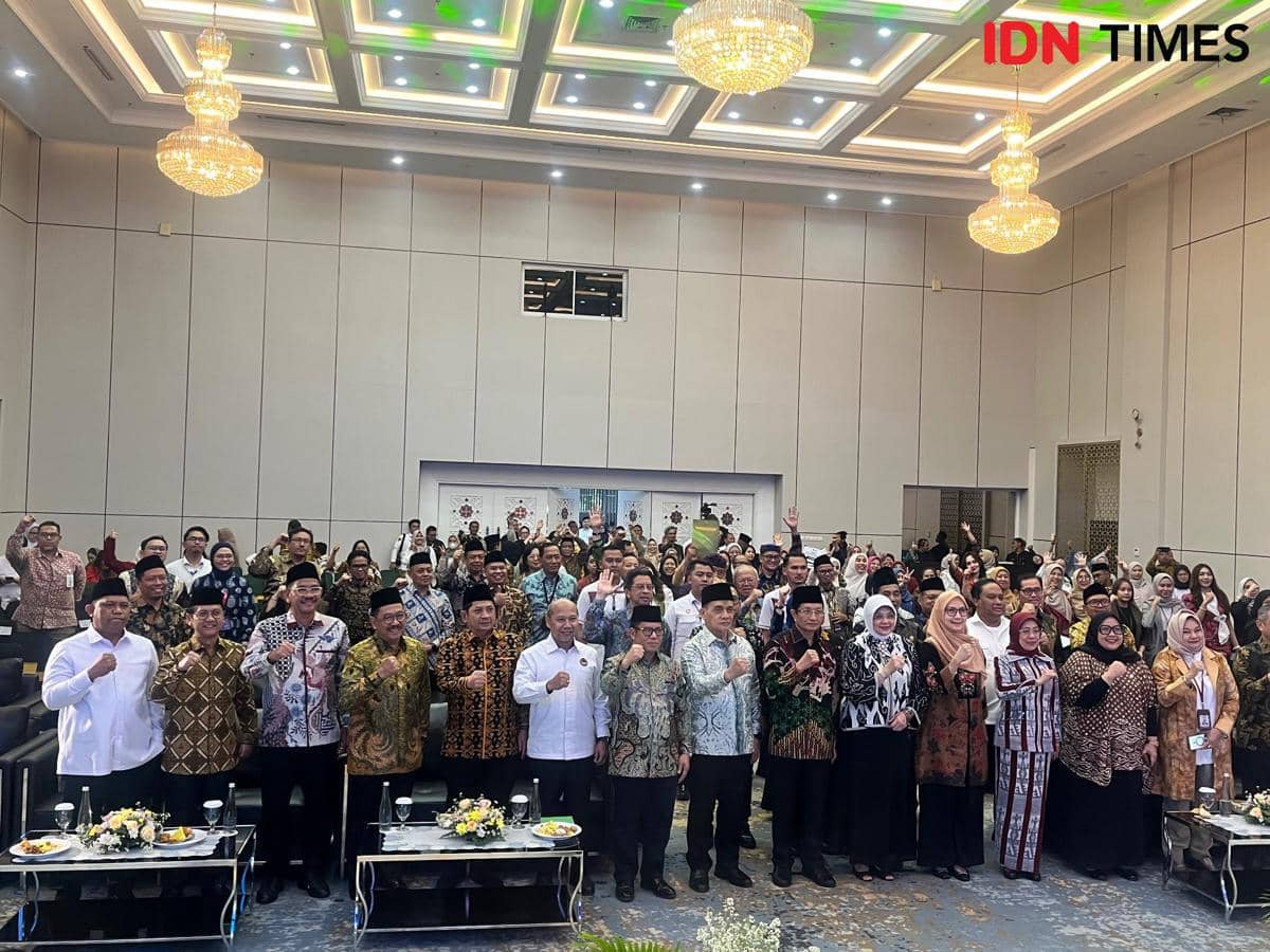 Acara Tasyakuran Hari Amal Bhakti ke-80 (IDN Times/Anggia Leksa)