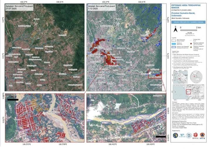 Tim peneliti Universitas Gadjah Mada membuat Geoportal Informasi Dasar Kebencanaan berbasis data spasial untuk membantu proses penanganan bencana alam yang terjadi di Pulau Sumatra.