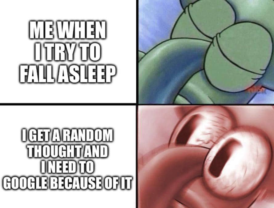 meme kartun mencoba untuk tidur