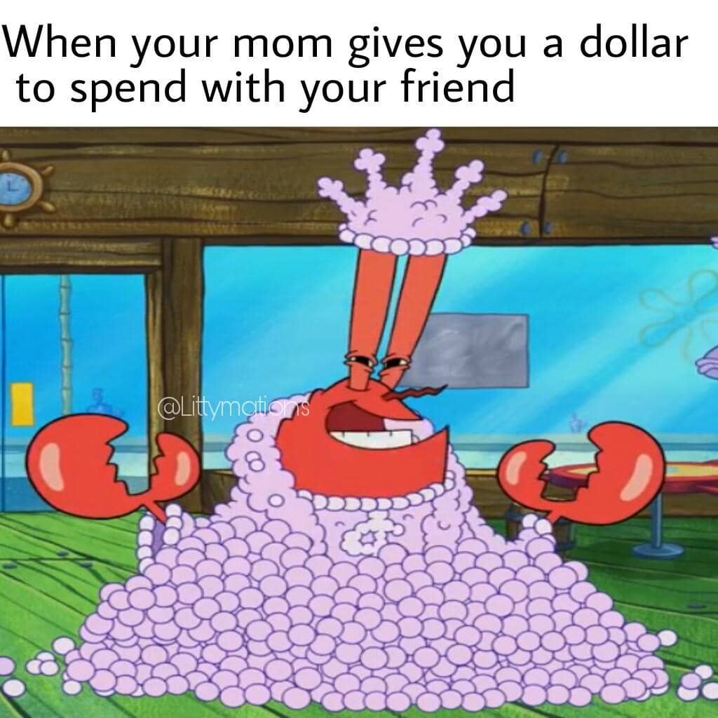 meme SpongeBob tentang kaya raya