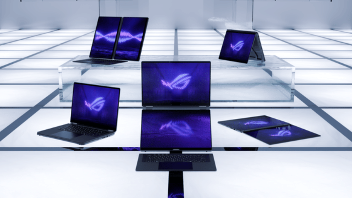 Tampilan desain laptop ROG Zephyrus Duo di CES 2026