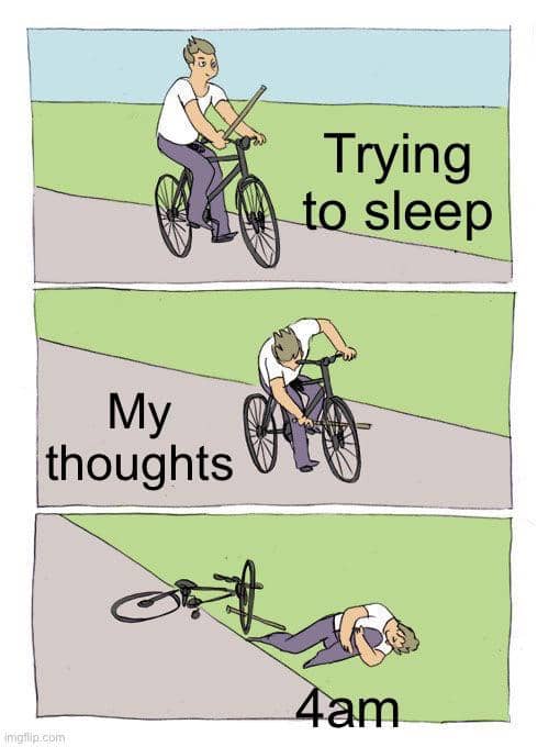 meme kartun mencoba untuk tidur