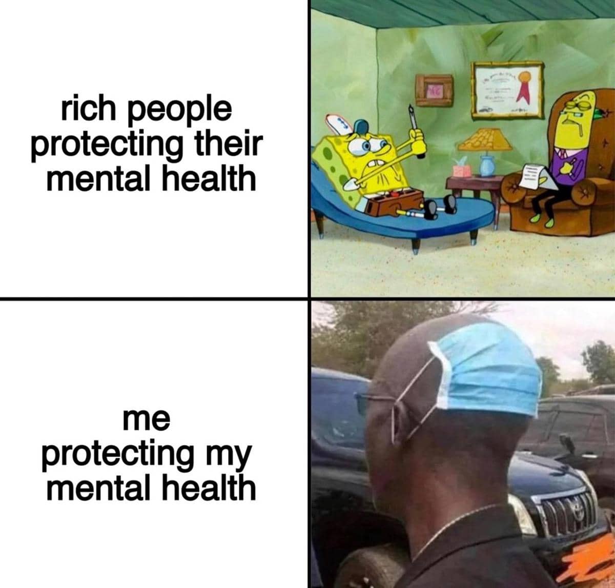 meme SpongeBob tentang kaya raya