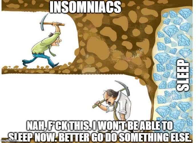 meme kartun mencoba untuk tidur