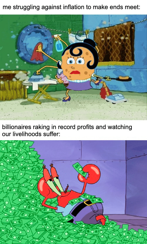 meme SpongeBob tentang kaya raya