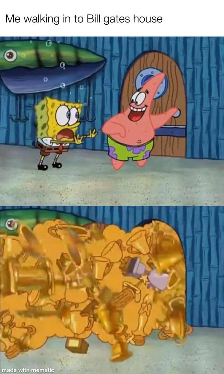 meme SpongeBob tentang kaya raya