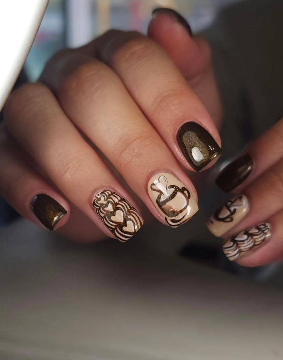 referensi nail art buat pencinta kopi