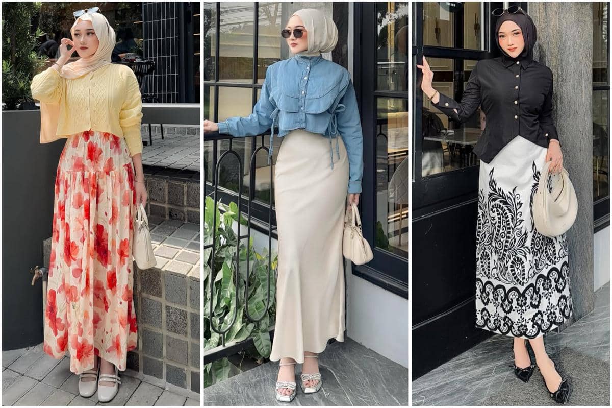 potret ide OOTD kasual feminin pakai rok ala Hanifa Lestari