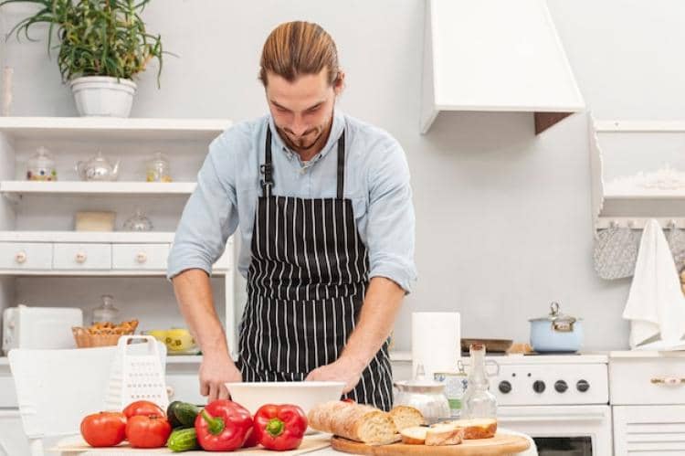ilustrasi pria melakukan meal preparation