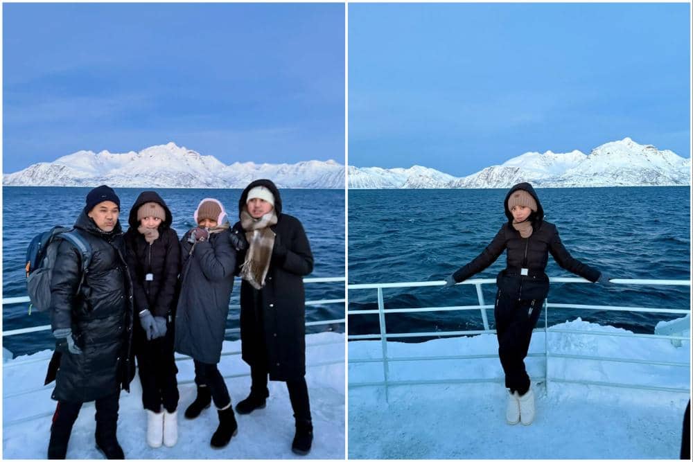 Lyodra ikut safari laut di Tromsø.