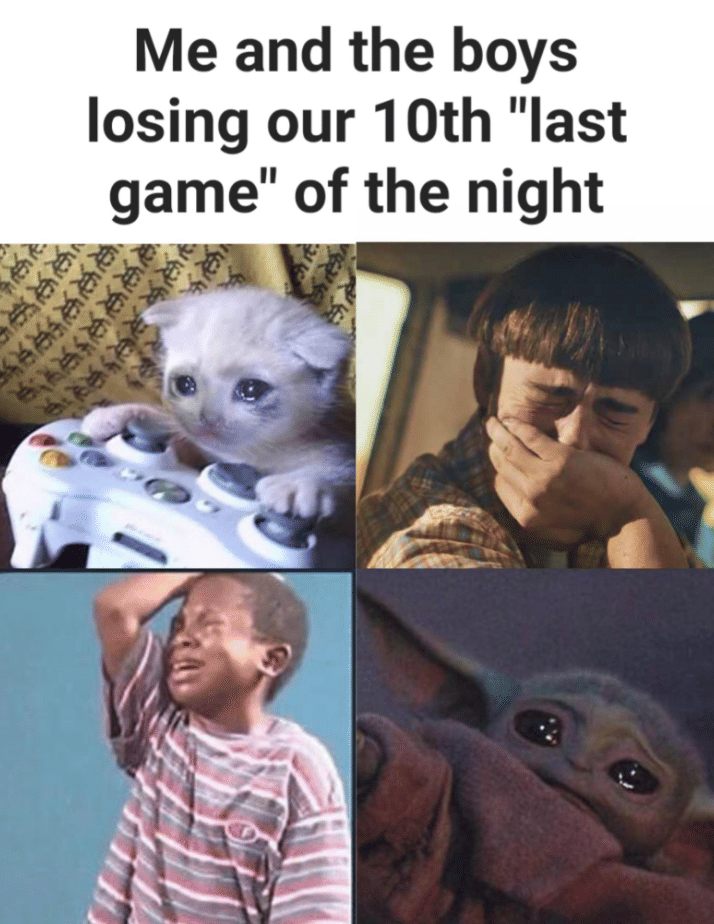 meme gamer saat malam