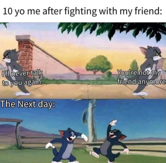 meme debat dengan teman