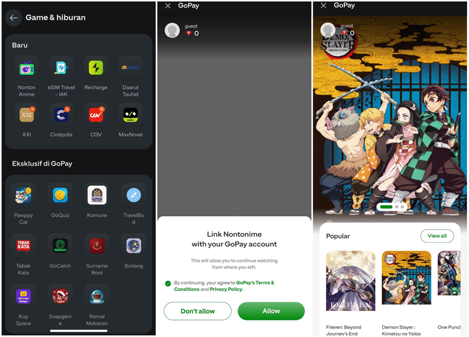 cara nonton anime gratis di aplikasi GoPay