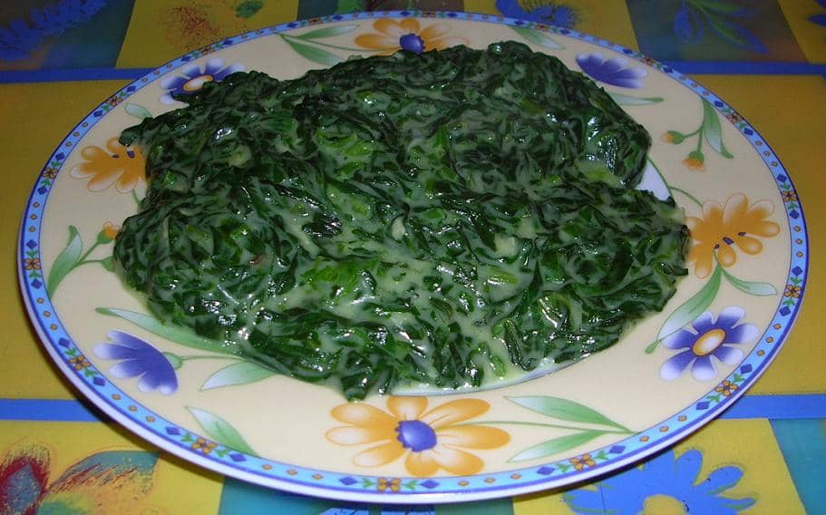 potret creamed spinach