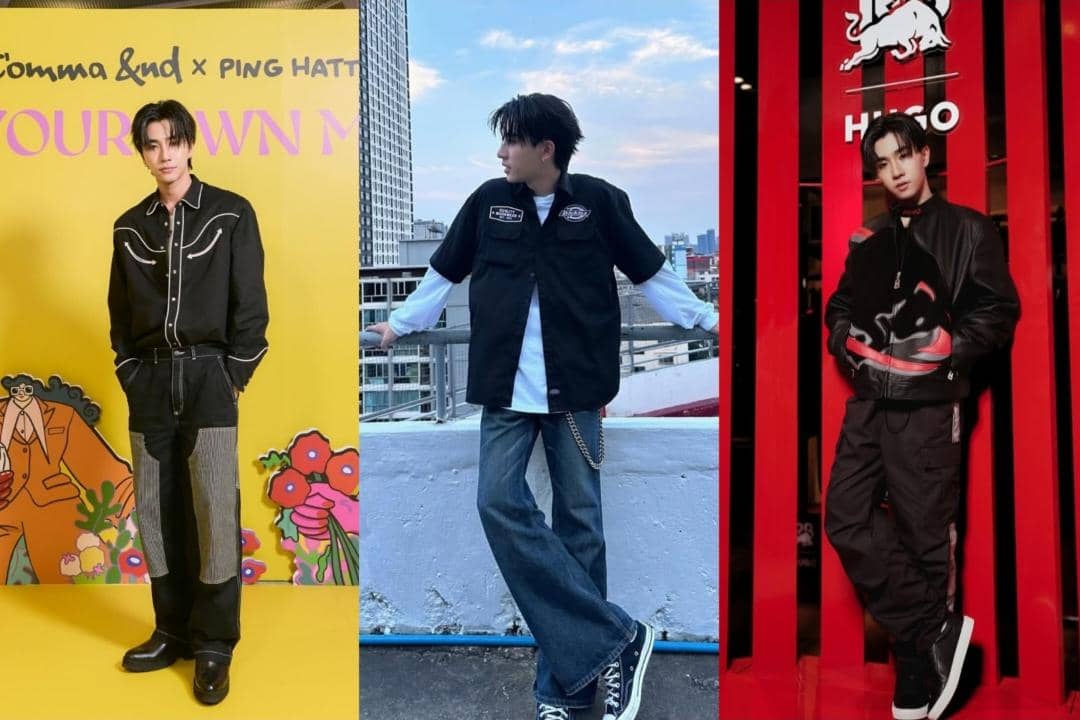 mix and match outfit hitam ala Perth Tanapon