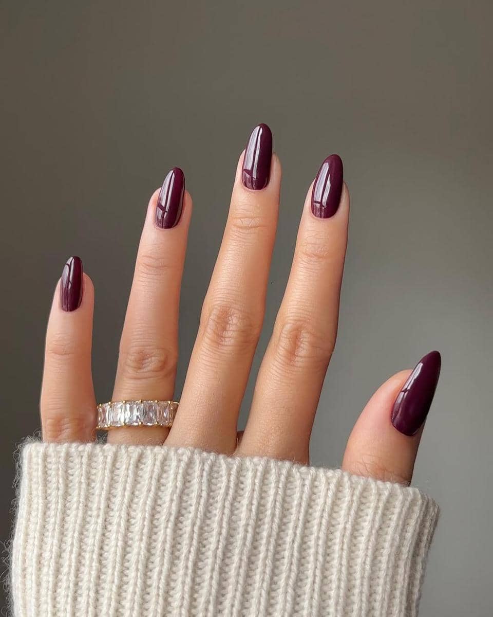 ide nail art nuansa plum