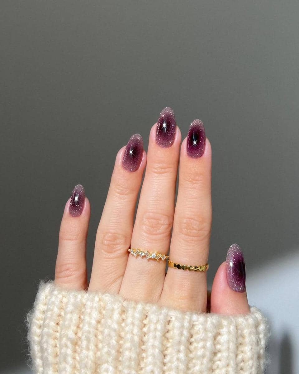 ide nail art nuansa plum