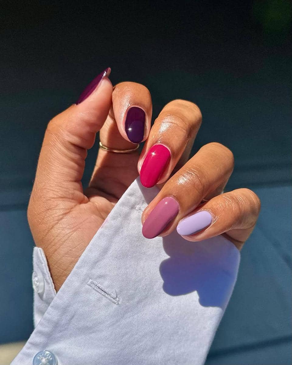 ide nail art nuansa plum