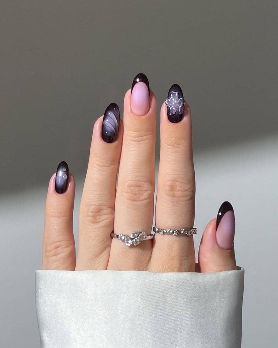 ide nail art nuansa plum