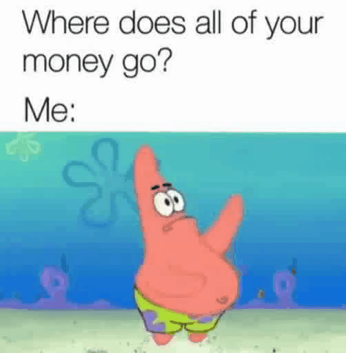 meme SpongeBob tentang pengeluaran