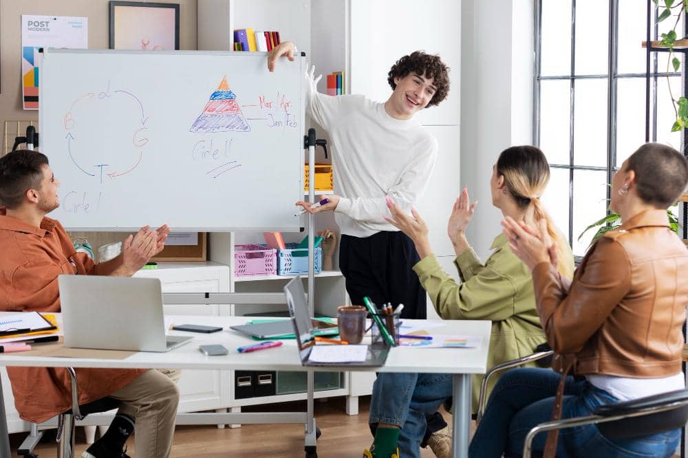 ilustrasi brainstorming dengan seru