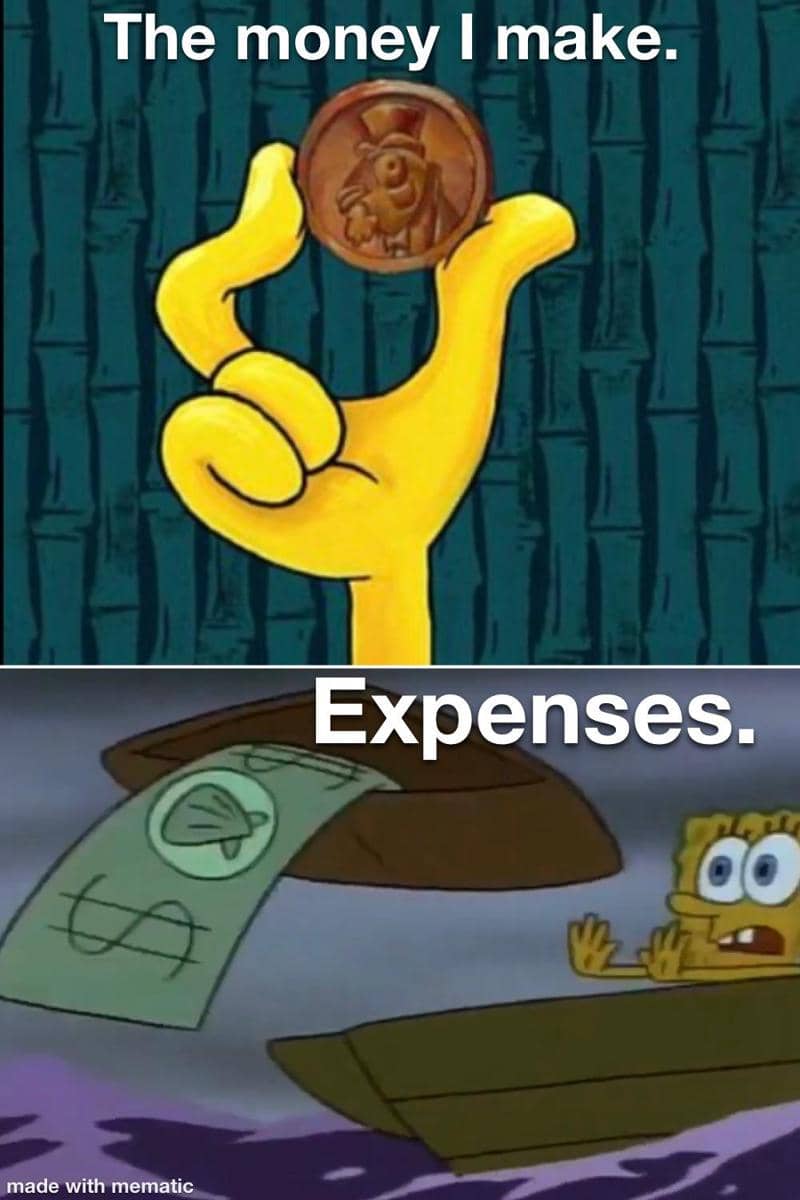 meme SpongeBob tentang pengeluaran