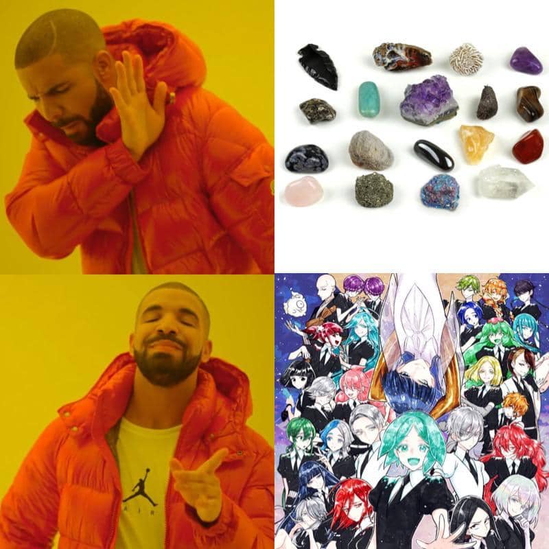 meme anime tentang batu