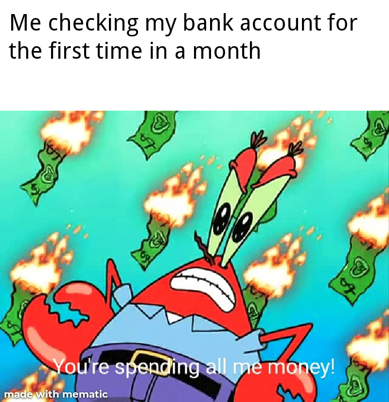 meme SpongeBob tentang pengeluaran