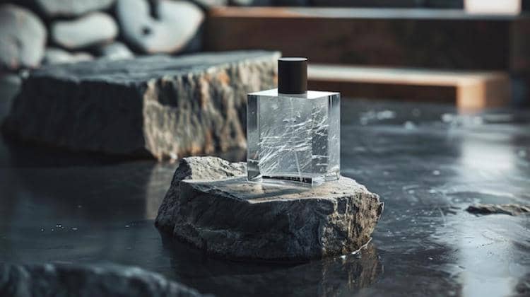 ilustrasi parfum dengan notes mineral