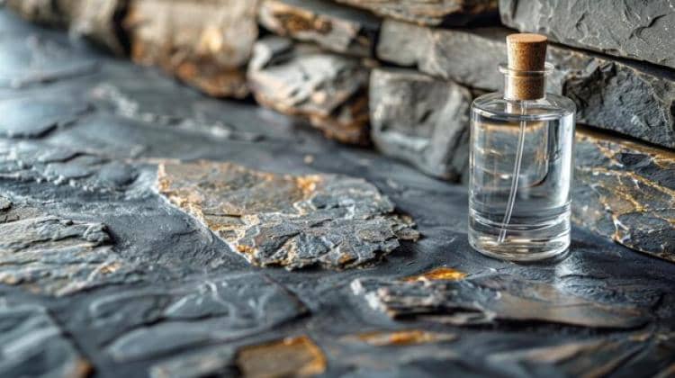ilustrasi parfum dengan notes mineral