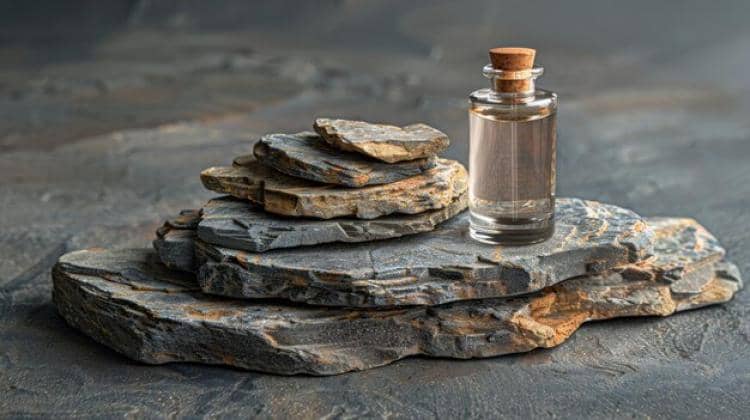 ilustrasi parfum dengan notes mineral