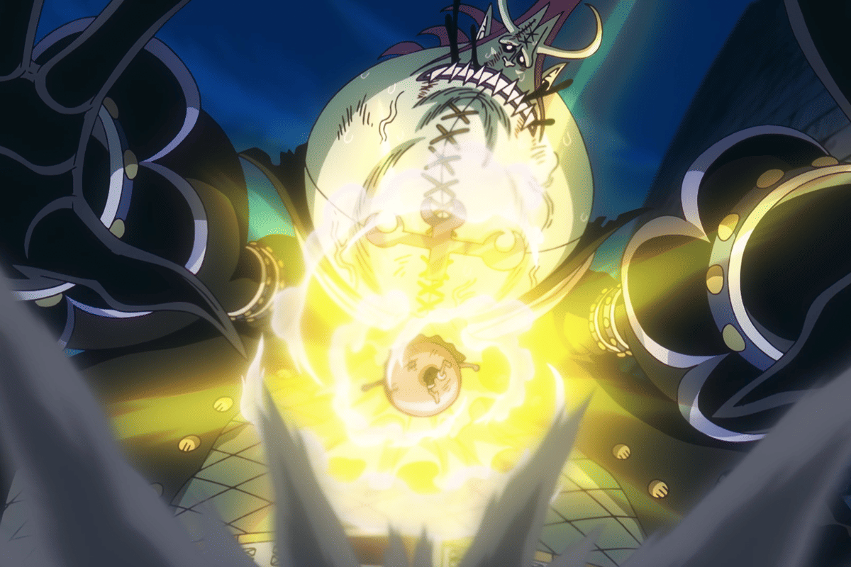 Luffy mengalahkan Moria.