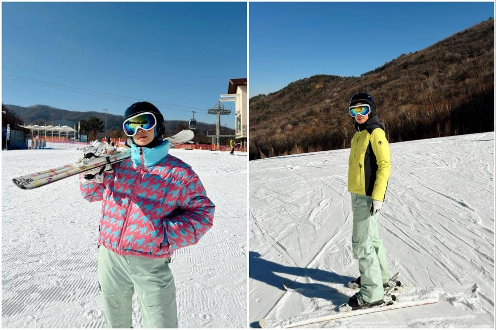 Tantri Namirah main ski di Gangwon-do.