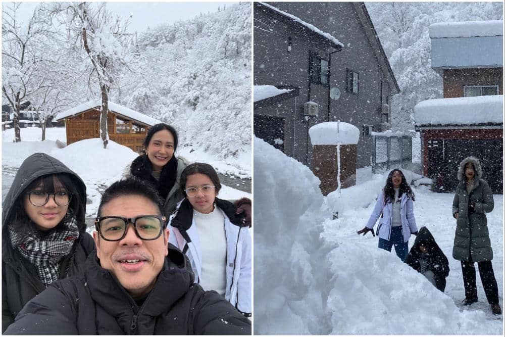 Keluarga Baim dan Artika Sari Devi ke Niigata.