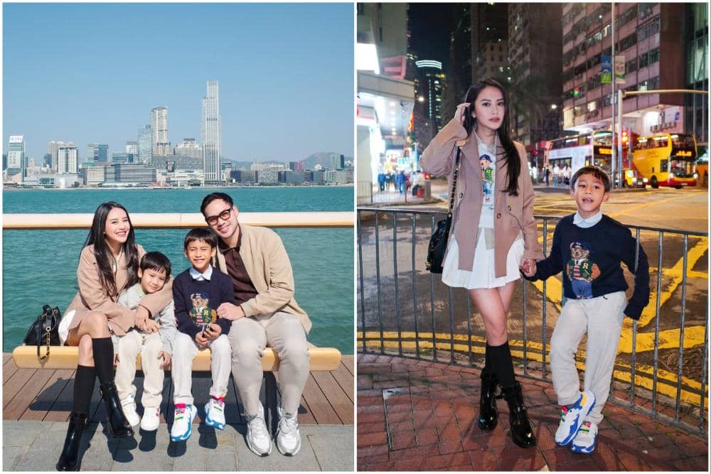 Keluarga Merdianti Octavia jalan-jalan di Hong Kong.