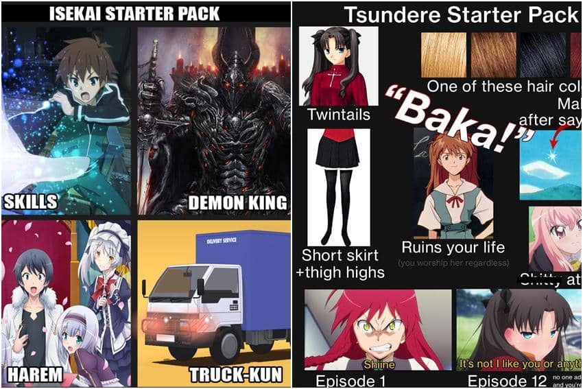 kolase meme ciri khas karakter dan genre anime