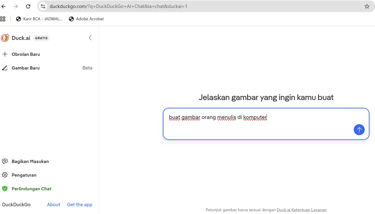 ilustrasi menulis deskripsi permintaan gambar di DuckDuckGo