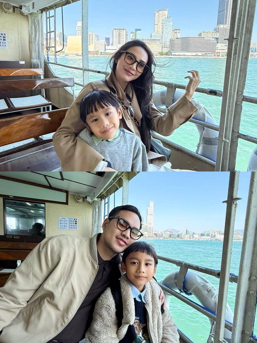 Keluarga Merdianti Octavia jalan-jalan di Hong Kong.