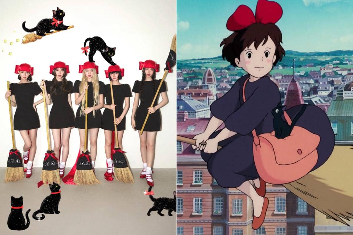 foto konsep comeback KiiiKiii yang langsung bikin teringat pada karakter Kiki dan Jiji dari film Kiki's Delivery Service
