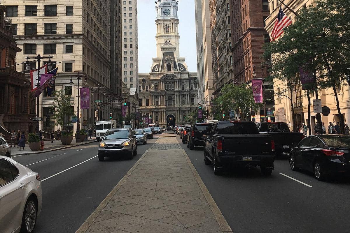 Trotoar berbentuk grid, Kota Philadelphia, Amerika Serikat