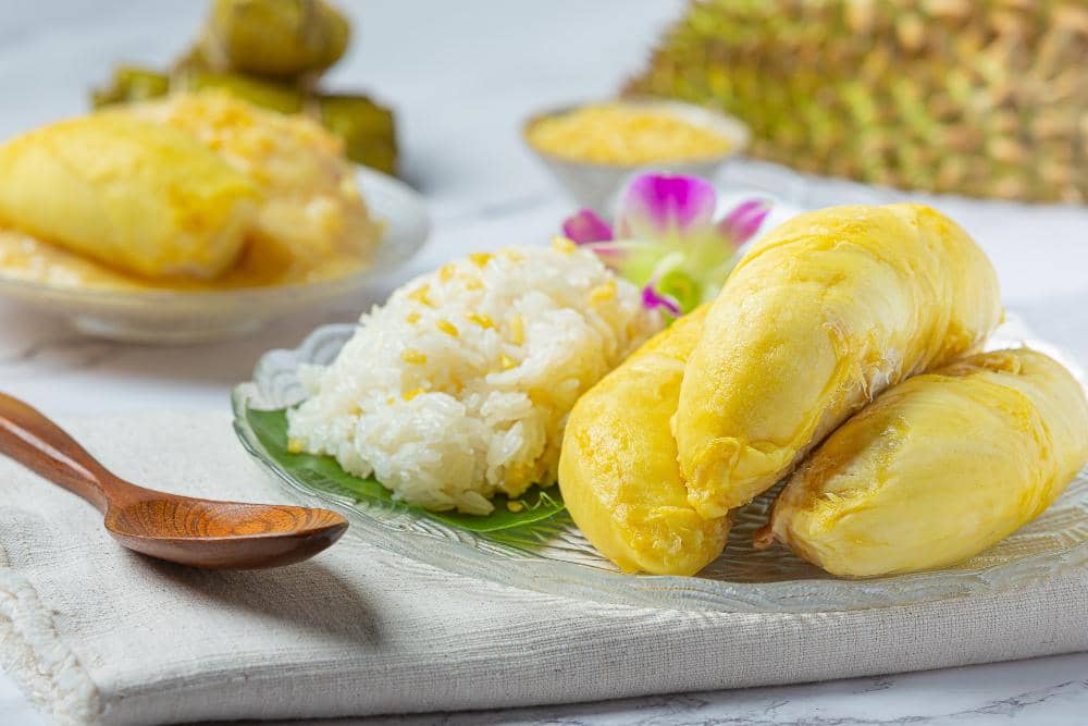 ilustrasi kue tradisional ketan durian 