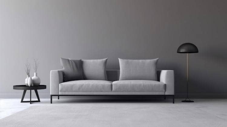 ilustrasi sofa warna grey